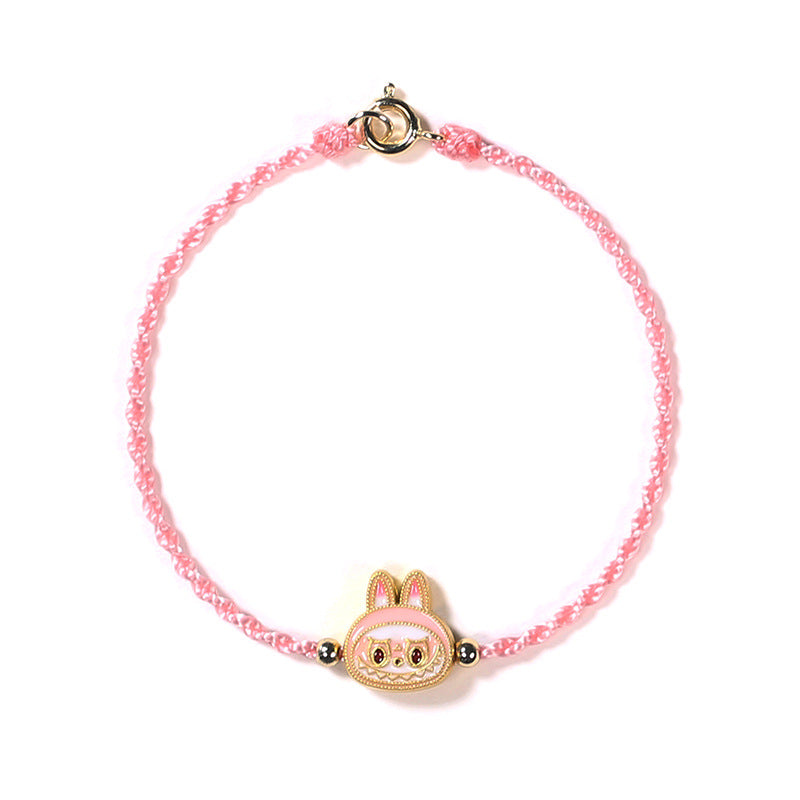 Labubu Cartoon Braided Rope Bracelet – Handmade Cute Wristband Jewelry