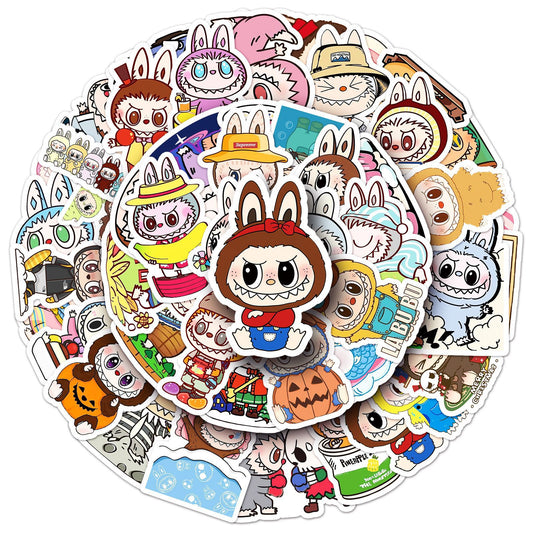 50Pcs Labubu Stickers – Cute Waterproof Cartoon Decals for Laptop, Phone & Water Bottle