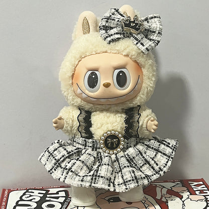 17cm Labubu Doll Clothes Outfit Dress Up Changeable Costume