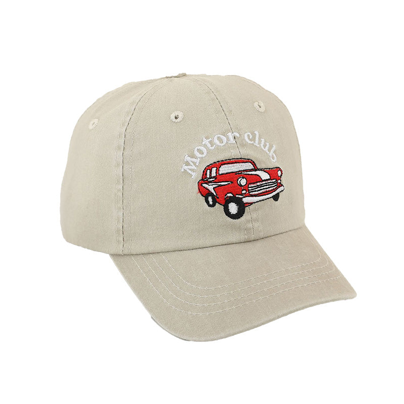 Kids Boy's Motor Embroidery Solid Color Baseball Cap