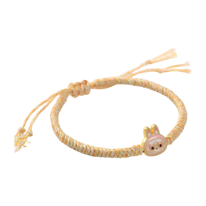 Labubu Cartoon Braided Rope Bracelet – Handmade Cute Wristband Jewelry
