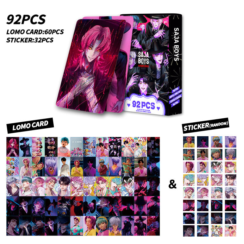 Kpop Demon Hunters Holographic Photocard Set Double-Sided LOMO Cards Mini Stickers & Collectible Flash Cards
