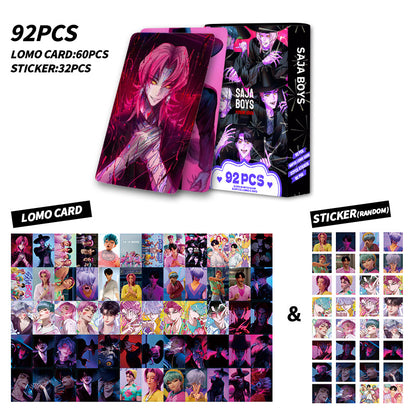 Kpop Demon Hunters Holographic Photocard Set Double-Sided LOMO Cards Mini Stickers & Collectible Flash Cards