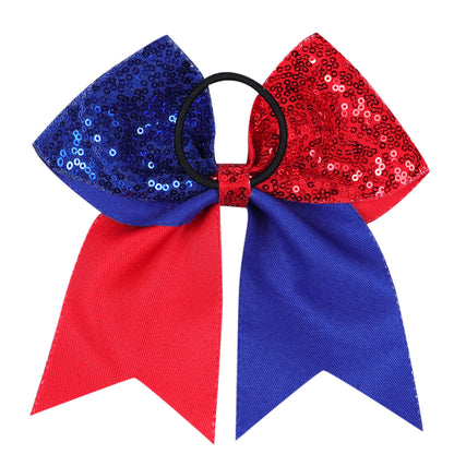 Kids Tuxedo Hair Ties Glitter Bow Sequins Shiny Hair Bands
