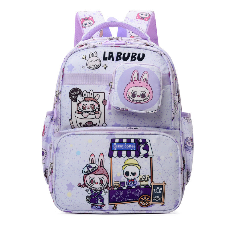 Labubu Print Trendy Print Large Backpack Back To School Bag