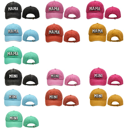 Towel Embroidery MAMA MINI Solid Color Parent Child Cap