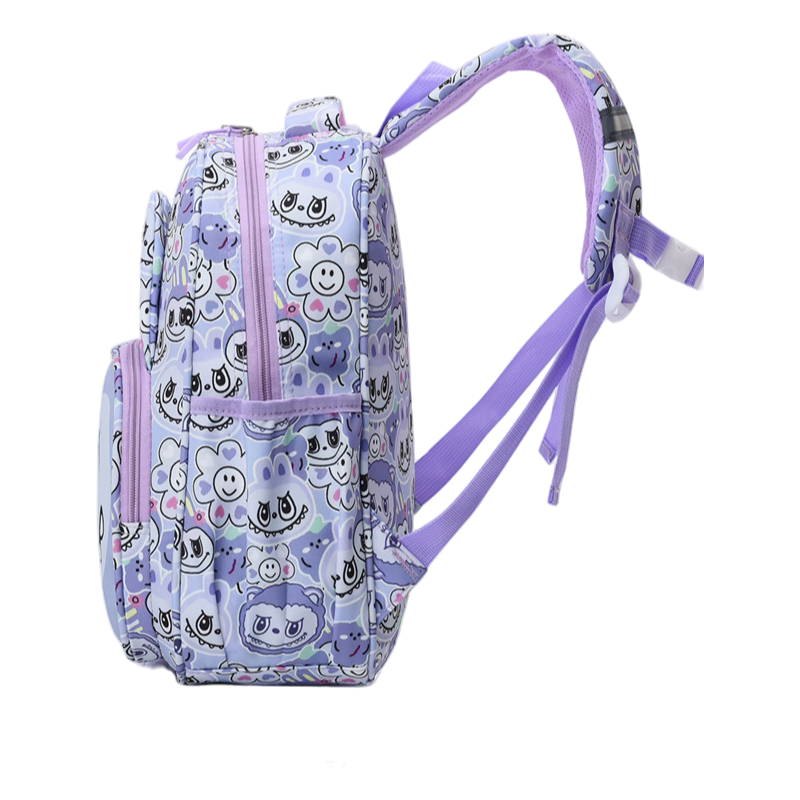 Labubu Print Large Zipper Backpack Back To School Bag Kindergarten Gift