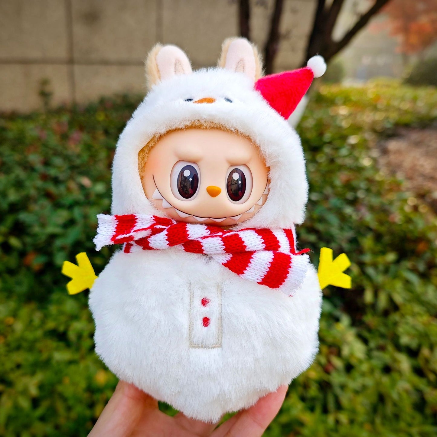 17cm Labubu Christmas Doll Outfit Bow Headwear Costume