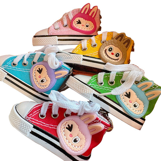 Lalububu Keychain Mini Canvas Shoe Bag Charm Accessory
