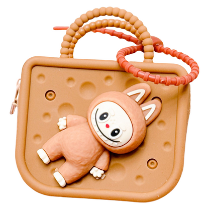 Labulu Coin Purse Keychain Silicone Wallet Charm Zipper 6 Colors