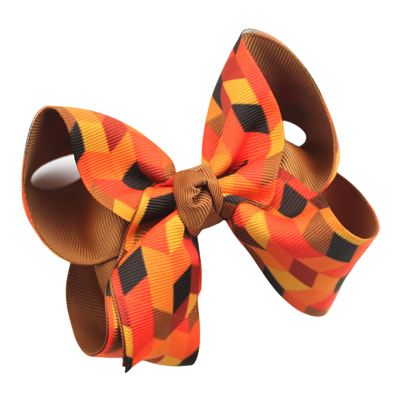 Halloween Fall Pumpkin Face Ghost Corn Plaid Hair Clips Bow Hairpins Girls