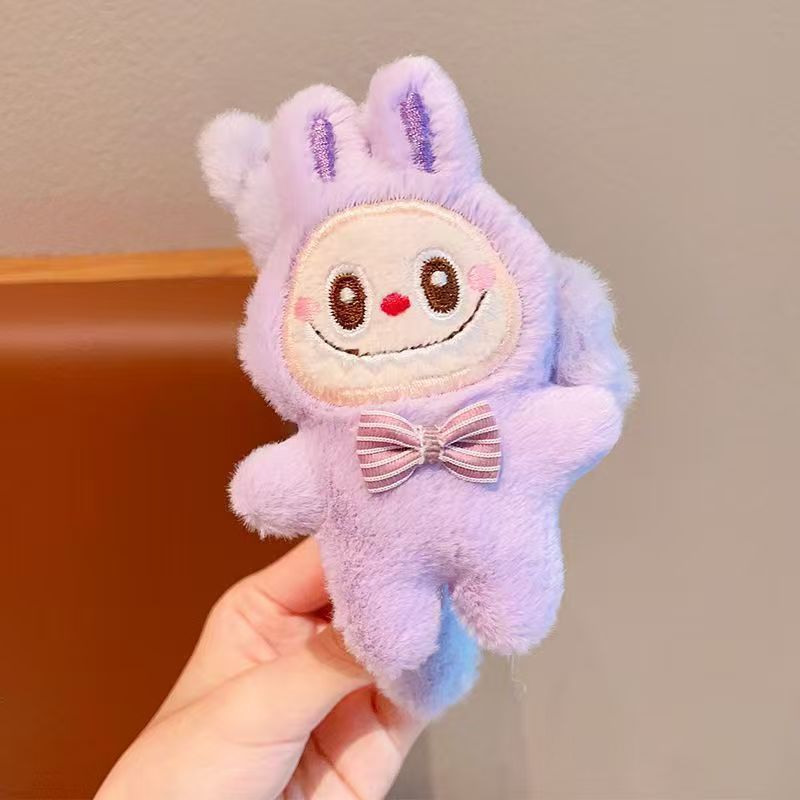 Fall Winter Cute Labubu Cartoon Plush Hair Claw Clip – Fluffy Back-of-Head Barrette