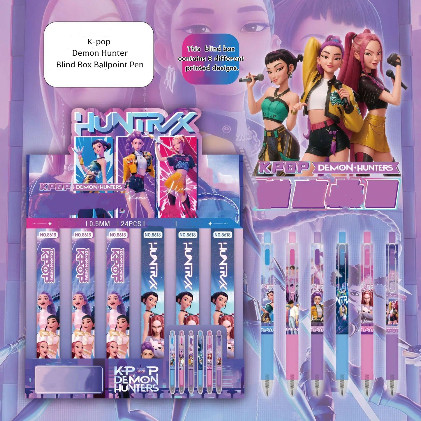 K-Pop Demon Hunters Print Click Ballpoint Pen Retractable Student Office Stationery