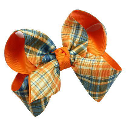 Halloween Fall Pumpkin Face Ghost Corn Plaid Hair Clips Bow Hairpins Girls