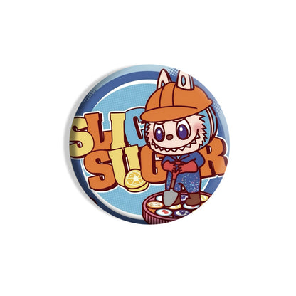 Labubu Cartoon Creative Pins, Cute Heart Brooch Badges (Multiple Styles)