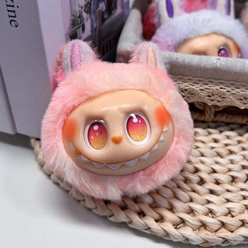 Lalububu Plush Tie Dyed Keychain Cute Bag & Car Key Accessory