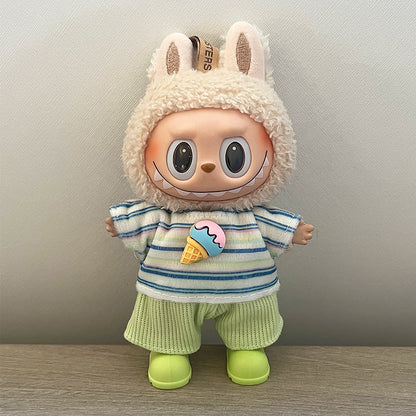 17cm Labubu Doll Clothes Outfit Dress Up Changeable Costume