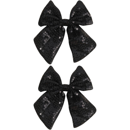 Christmas Bow Hair Clips – Solid Pearl Glitter Bow Barrettes for Girls