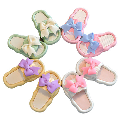 Girls' Bow Soft Sole Slippers Outdoor Cute Sandals