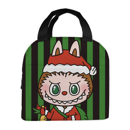 Labubu Christmas 2025 Cartoon Lunch Bag Insulated Bento Box Tote for Kids Adult