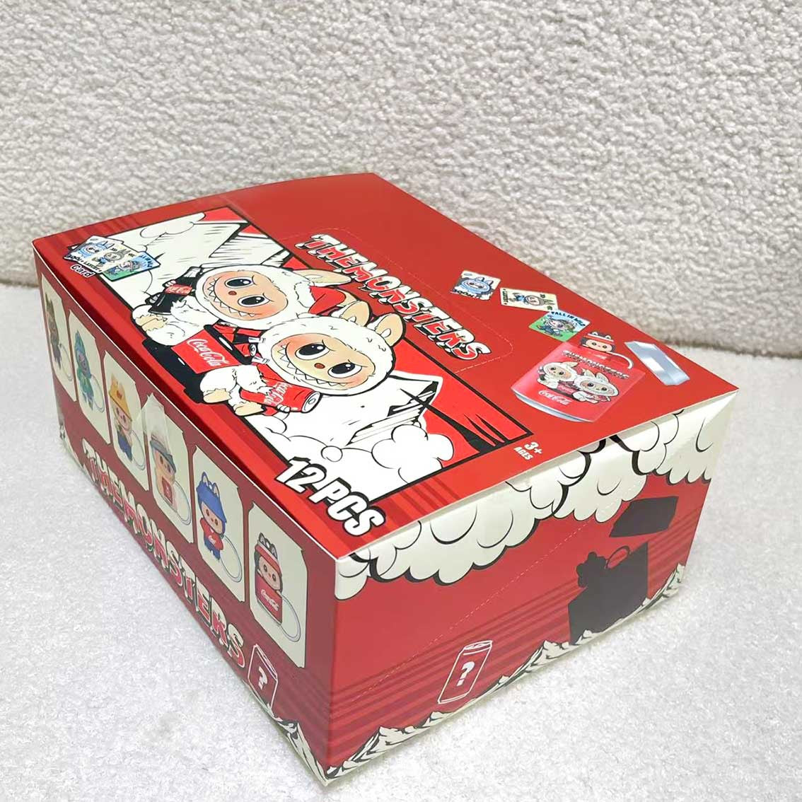 Labubu Blind Box Keychain Cute Cartoon Cola Can Mini Figure Keyring Toy Gift 12Pcs