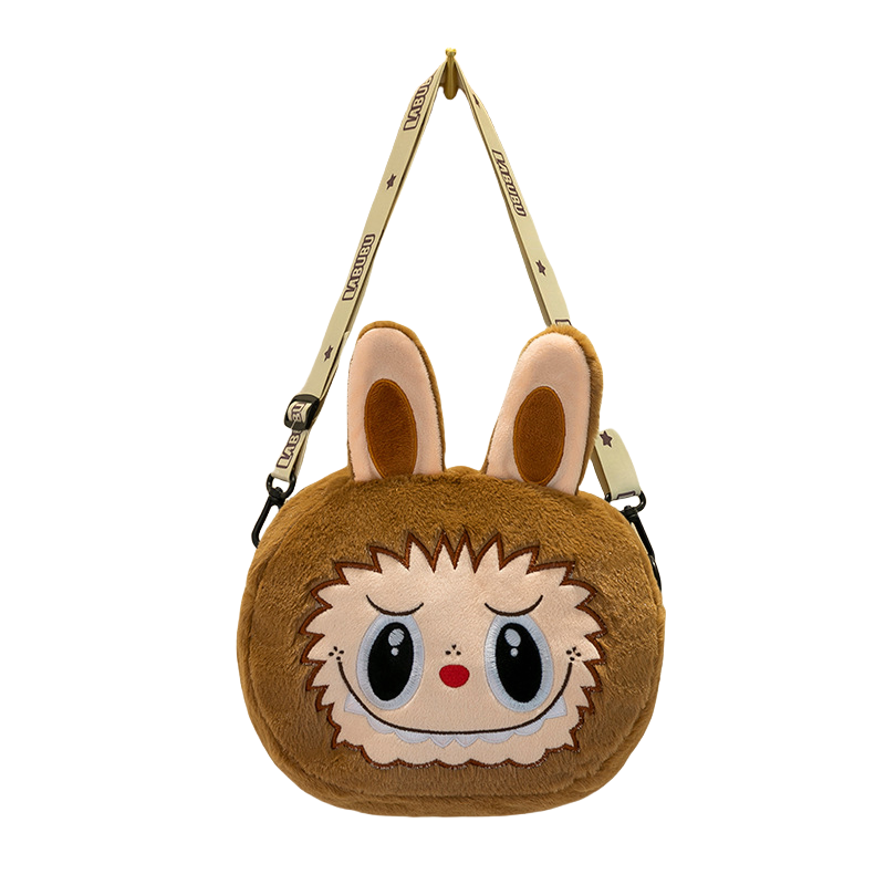Kids Girls Labubu Soft Plush Crossbody Character Doll Bag