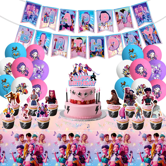 Demon Hunters & Saga Boy Band Birthday Party Supplies – Themed Tableware and Decorations