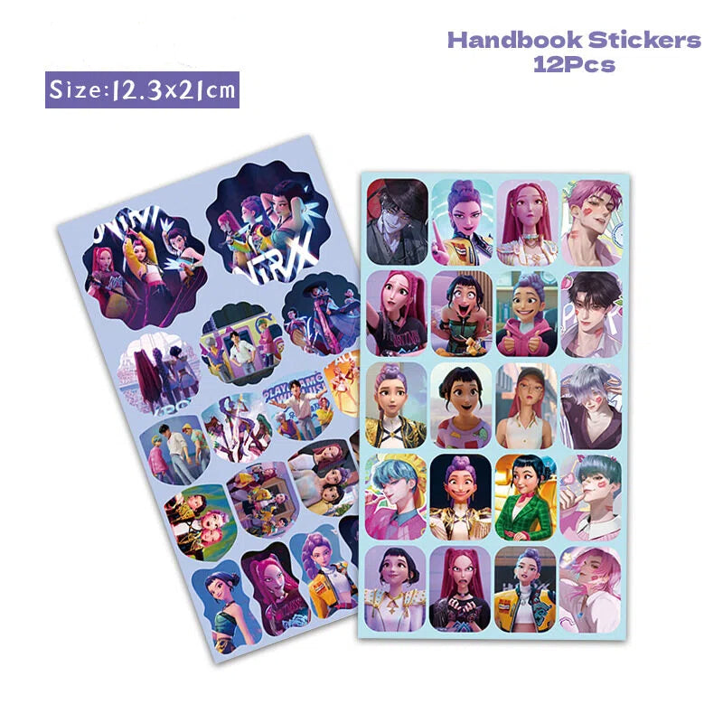 K-Pop Witch Hunter & Saga Boy Group Sticker Set – 12-Piece DIY Waterproof Decal Stickers