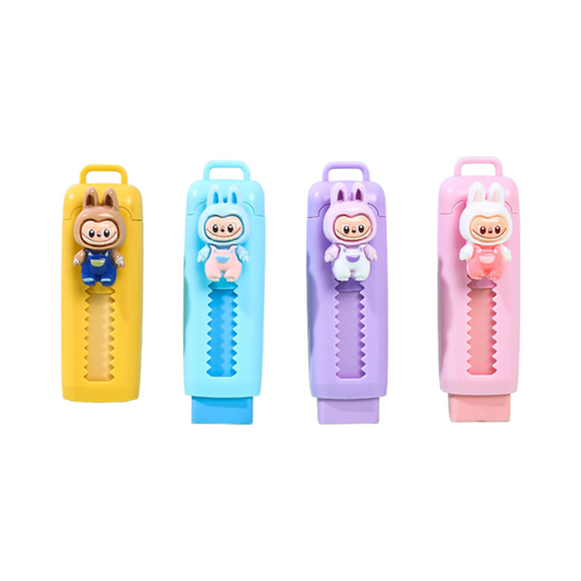 Labubu Slide Eraser for Students 4 Colors Available Drawing & Exam Stationery