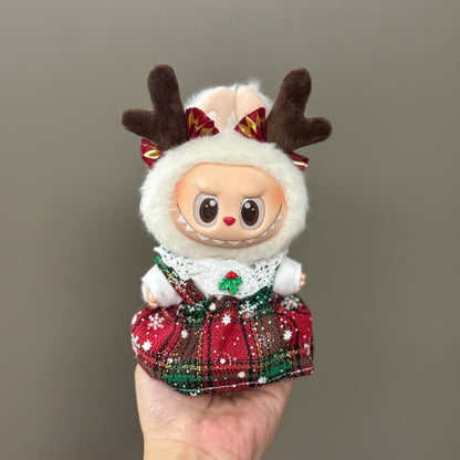 Labubu Doll Clothes Outfit Set for Gen 1-3 Vinyl Figures Christmas Hat Scarf Costume