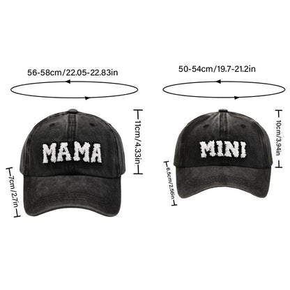 Towel Embroidery MAMA MINI Solid Color Parent Child Cap