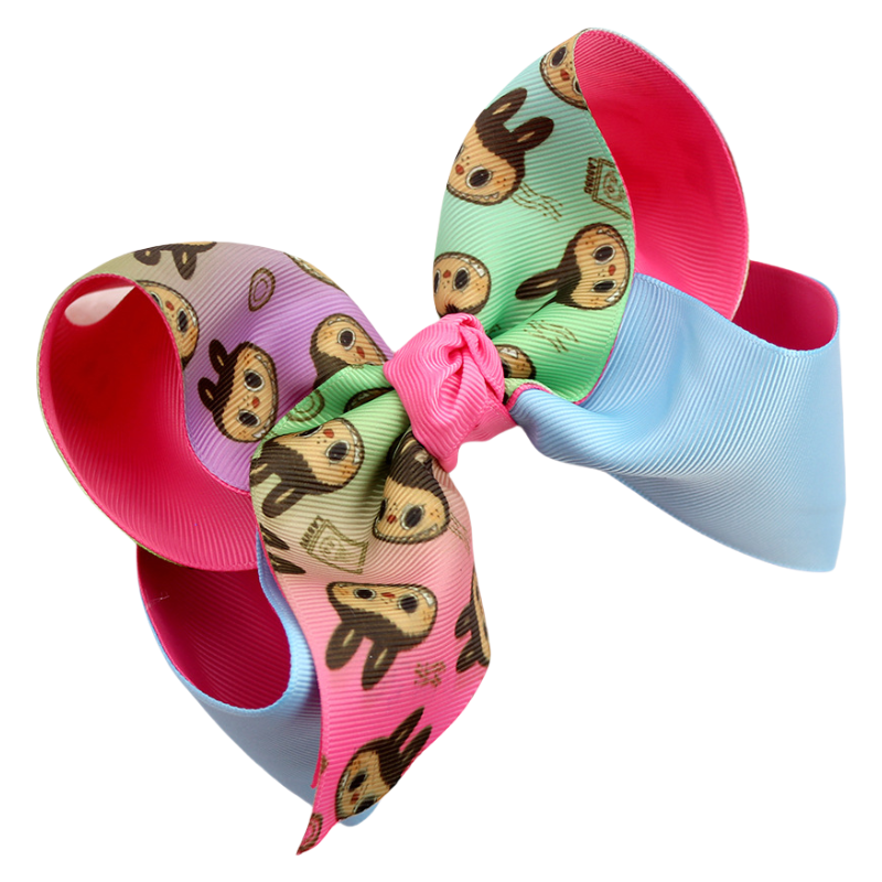 Labubu Printed Hair Clip Fabric Bow Hair Accessory for Kids Girls