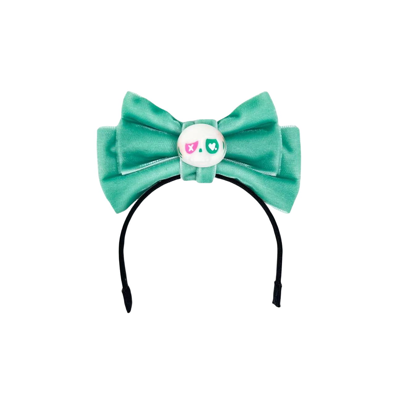 Labubu Doll Bow Velvet Headband Halloween Skull Accessories