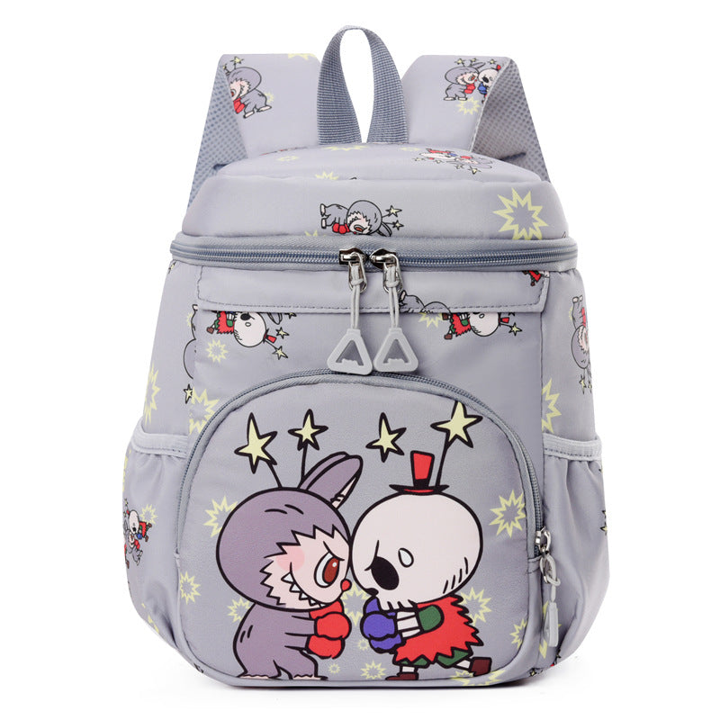 Labubu Print Trendy Large Zipper Backpack Back To School Bag Kindergarten