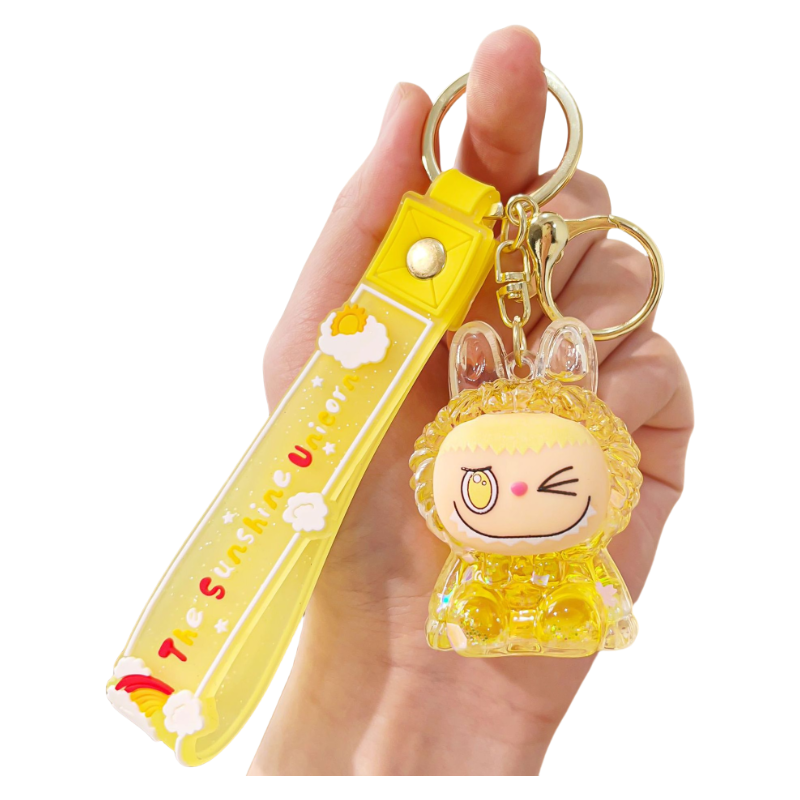 Lalabu Acrylic Liquid Glitter Silicone Keychain Purse Charm & Bag Accessory