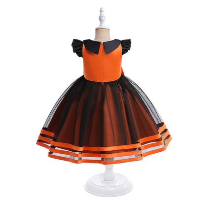 Halloween Kids Princess Dress – Pumpkin & Witch Costume