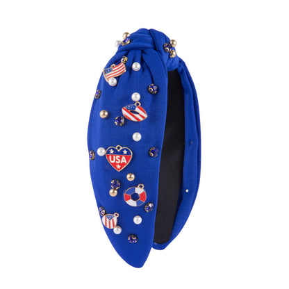 Patriotic Vibrant Knot Headband Flag Hair Accessory