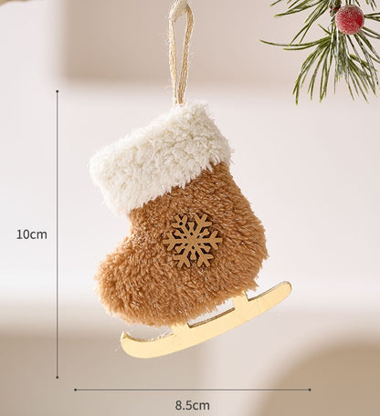 Cozy Pastel Christmas 2025 Plush Ornaments Handmade-Style Gnomes & Snowmen Socks for Holiday