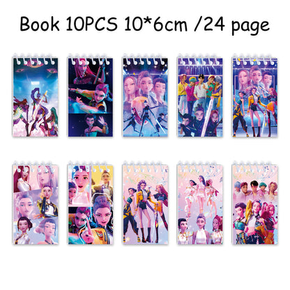 K-Pop Demon Hunters Spiral Notebook Set, Cartoon Journal Planner Notepad for Students and Fans