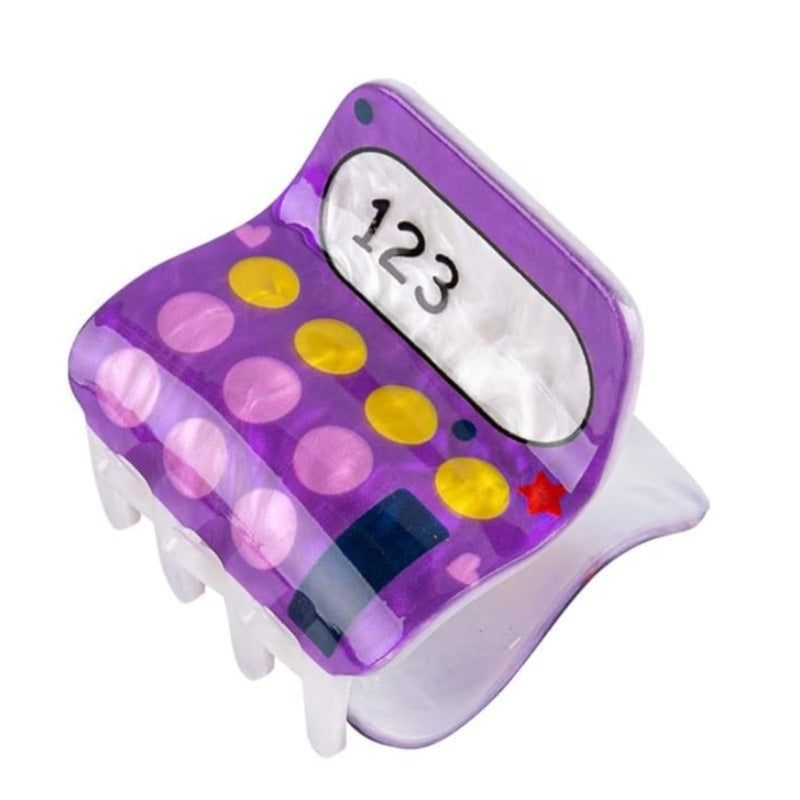 Cute Apple & School Bus Hair Claw Clips – Back-to-School Cartoon Hair Accessories