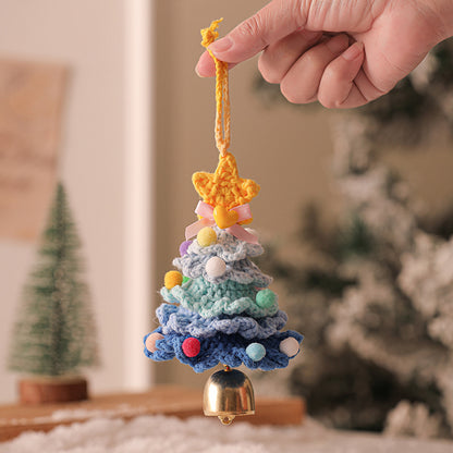 Plush Christmas Bell Ornaments Crochet Christmas Tree Mini Decor & Car Hanging