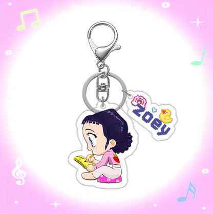 Kpop Demon Hunters Anime Keychain Set 2PCS Acrylic Girl Group Pendants for Bags & Backpacks