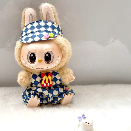 17cm Labubu Overall Baseball Set Outfit Changeable Costume