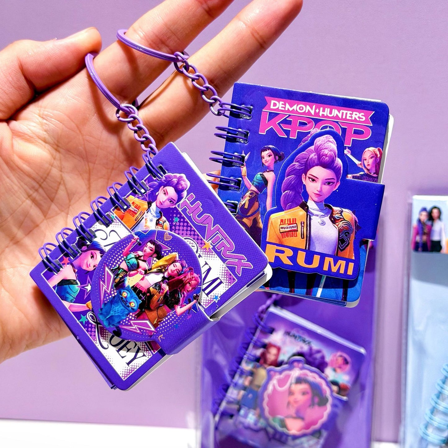 K-POP Girl Group Themed Coil Notebooks with Keychain – Colorful Cartoon Stationery Set