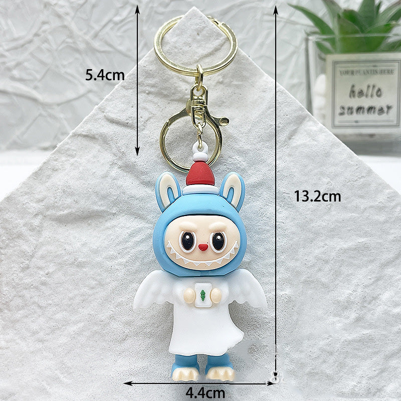 Labubu Christmas 2025 Santa Claus Silicone Keychain With Various Character Designs