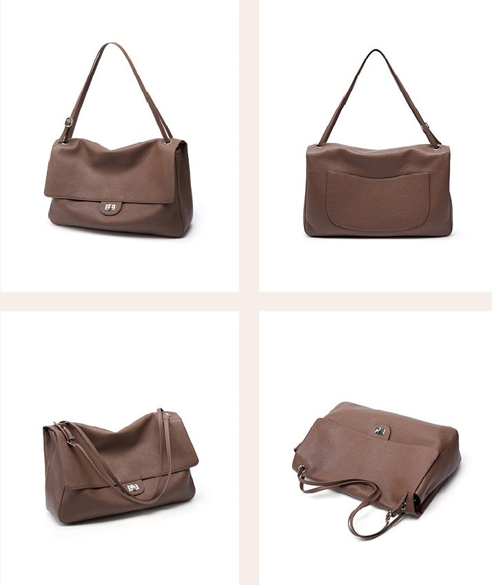 Slouchy Flap Shoulder Bag in Leather or Suede