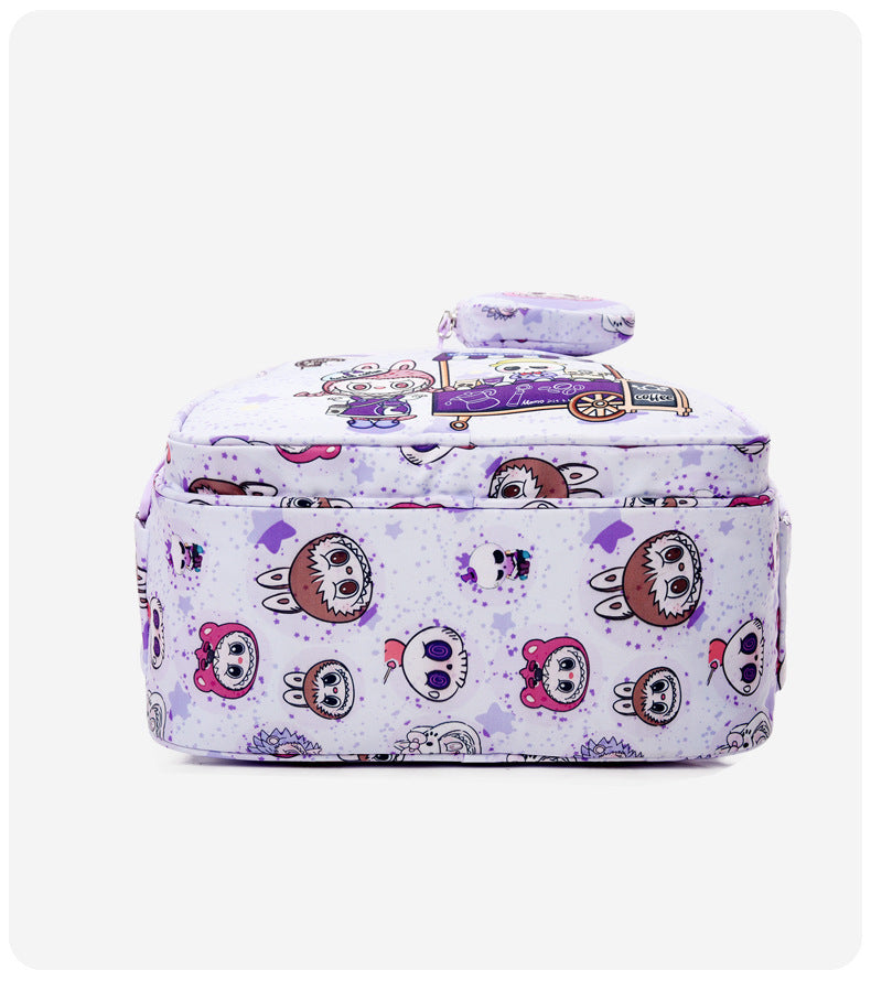 Labubu Print Trendy Print Large Backpack Back To School Bag
