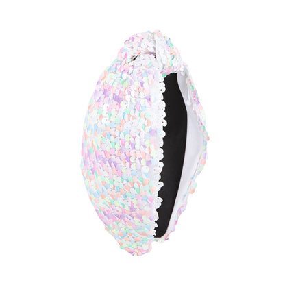 Patriotic Vibrant Sequin Knot Headband Flag Hair Accessory
