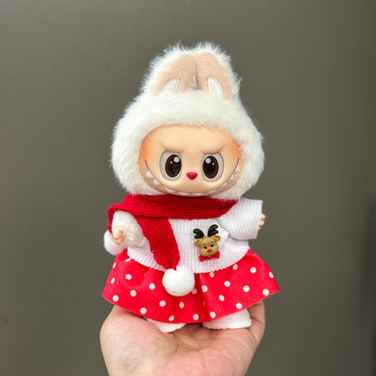 Labubu Doll Clothes Outfit Set for Gen 1-3 Vinyl Figures Christmas Hat Scarf Costume