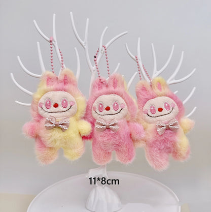 Cartoon Plush Gradient Mini Labubu Keychain, Cute Bag Pendant Accessory